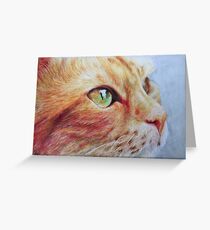 Wonder Cat, photorealistic drawing Greeting Card