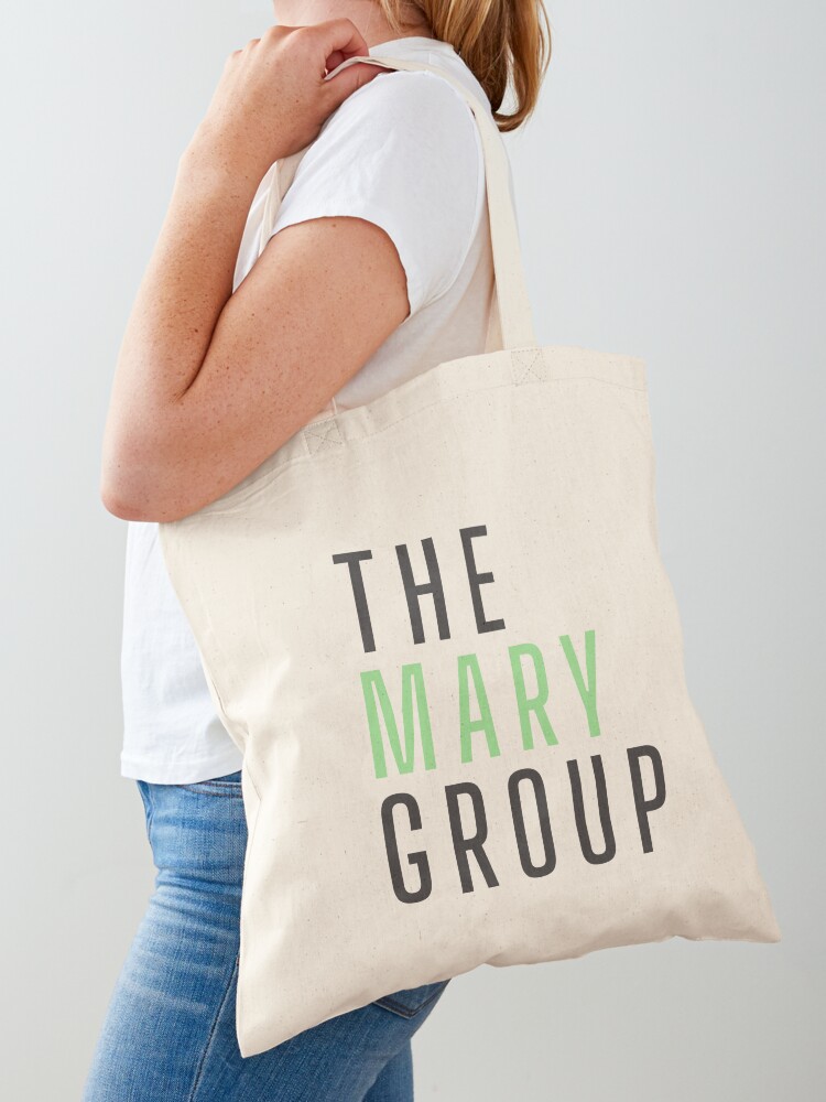 Thumbnail 1 of 5, Tote Bag, The Mary Group wordmark green/black designed and sold by TheMaryGroup.