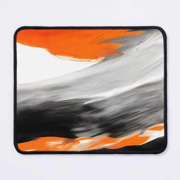 Item preview, Orange black and gray abstract waves of color designed and sold by deniselynnimage.