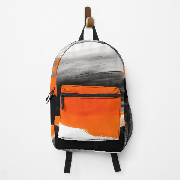 Item preview, Orange black and gray abstract waves of color designed and sold by deniselynnimage.
