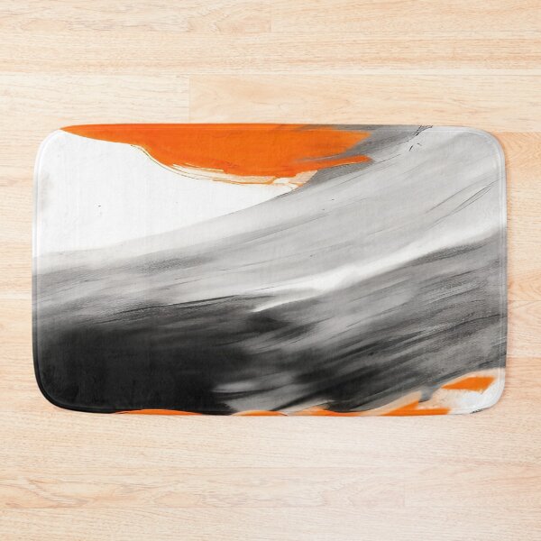 Item preview, Orange black and gray abstract waves of color designed and sold by deniselynnimage.