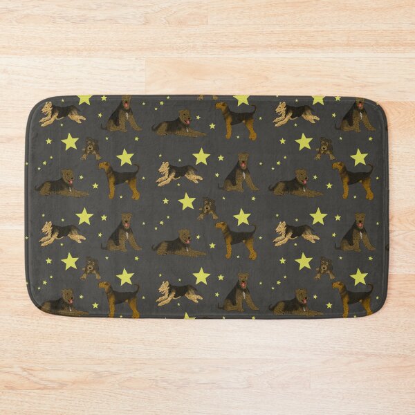 Item preview, Airedale Terriers Pattern Stars Black designed and sold by Ashley Gagnon.