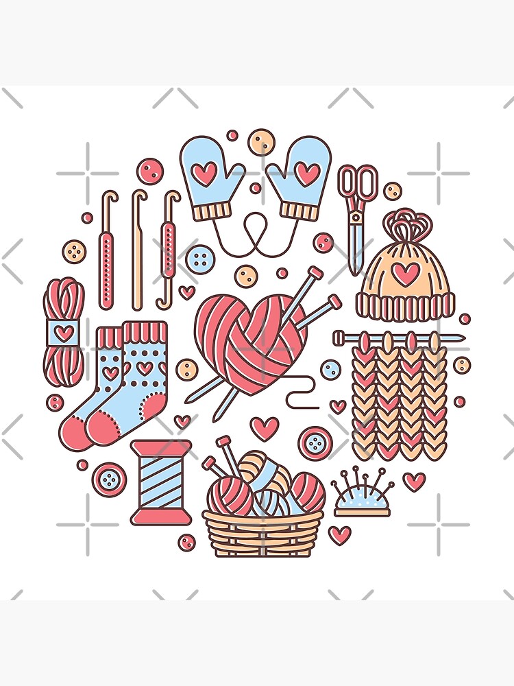 "Knitting is Love" Art Print by Nadiinko Redbubble