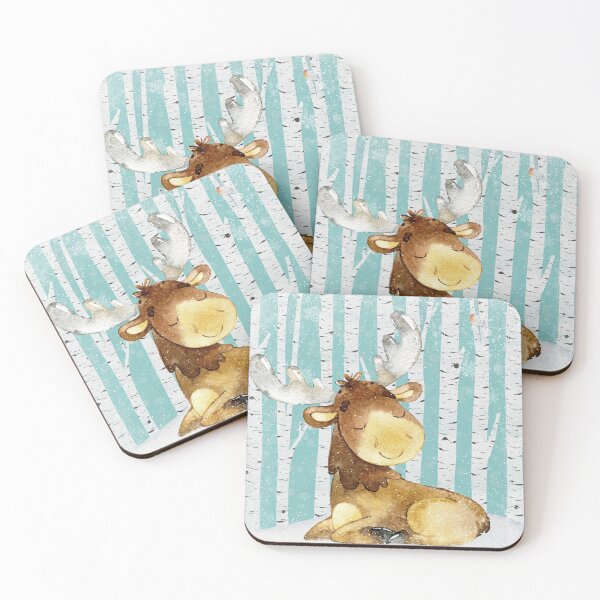 Item preview, Winter Woodland Friends Moose Forest Animals Illustration designed and sold by UtArt.