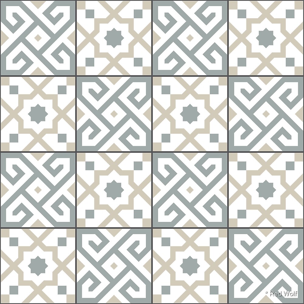 Geometric Pattern: Tiles: Grey by * Red Wolf