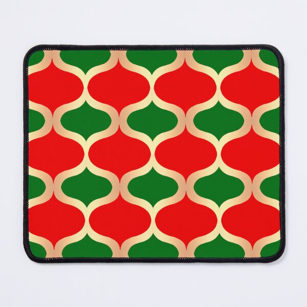 Item preview, Red Green and Gold Holiday Ogee Pattern designed and sold by Julie Erin Designs.