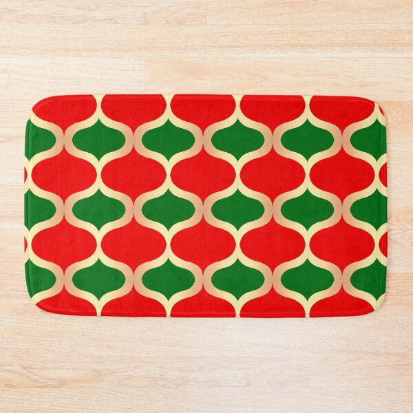 Item preview, Red Green and Gold Holiday Ogee Pattern designed and sold by Julie Erin Designs.