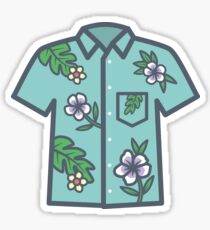 Hawaiian Flower Shirt Aqua Sticker