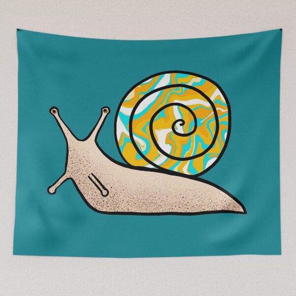 Item preview, Psychedelic Snail Yellow and Blue Shell designed and sold by Julie Erin Designs.