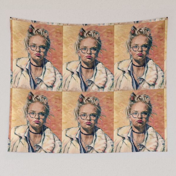 Item preview, Felicity, city woman  Oil on composition board 50x40cm framed designed and sold by Elizabeth Moore Golding.