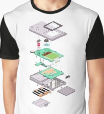 Lowpoly Vector Gameboy DMG Isometric Explosion View Graphic T-Shirt