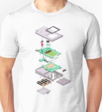 Lowpoly Vector Gameboy DMG Isometric Explosion View Unisex T-Shirt