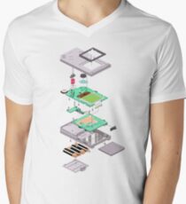 Lowpoly Vector Gameboy DMG Isometric Explosion View Men's V-Neck T-Shirt