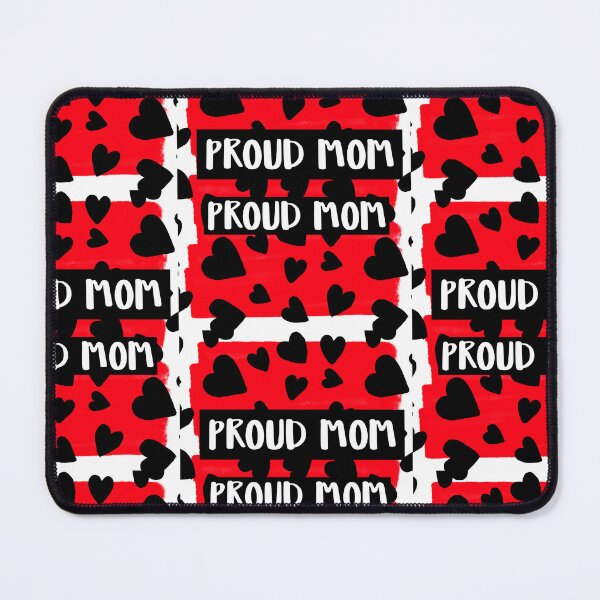 Item preview, Proud mom with red colors & heart patterns designed and sold by RoxyCox.
