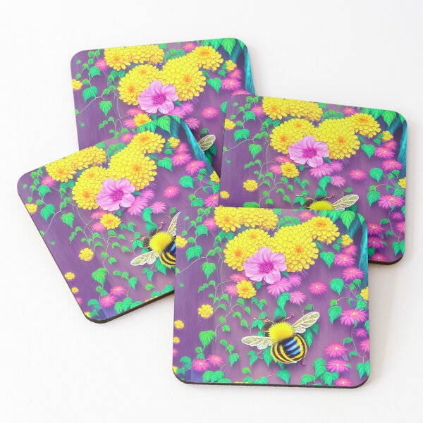 Item preview, Cute Kawaii Bee And Flowers Original Digital Art Design designed and sold by ChorkiePawPress.