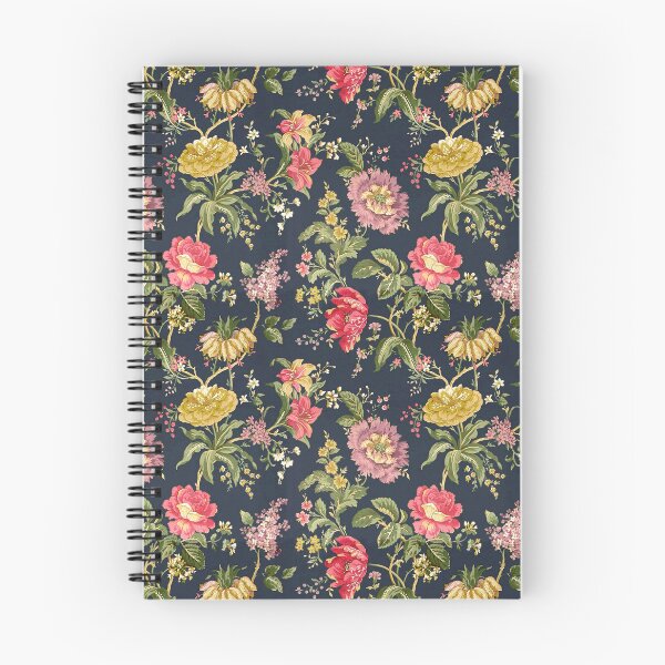 Artikelvorschau, Barockes Blumenmuster bunte Blüten Design dunkler grund vintage Muster entworfen und verkauft von Kallandra.