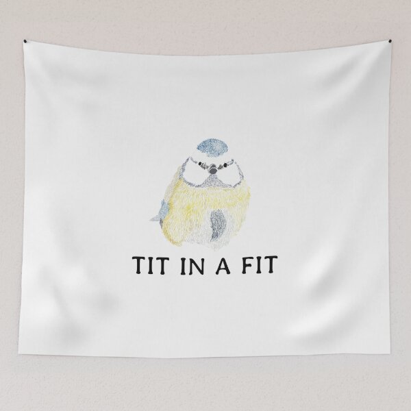 Item preview, Blue Tit in a Fit (With Text) designed and sold by ayaminlove.