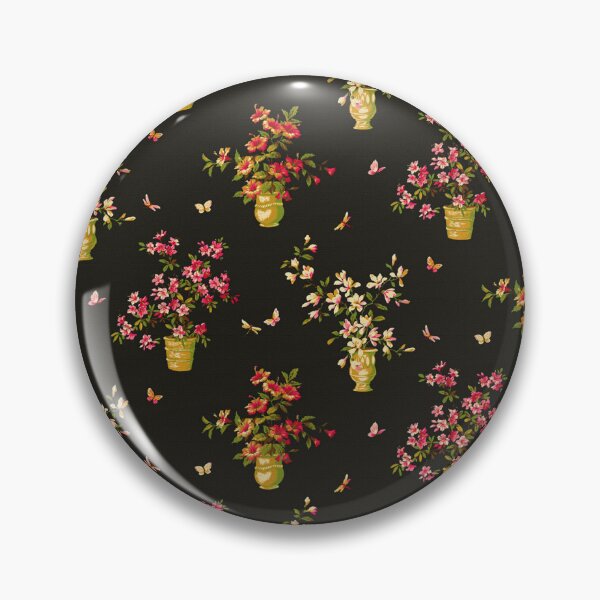 Artikelvorschau, Barockes Blumenmuster bunte Blüten Design schwarzer grund vintage Muster entworfen und verkauft von Kallandra.