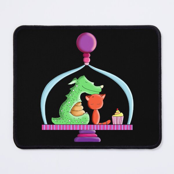 Item preview, Hiding under the Cake Stand. Dragon and Cat. designed and sold by AnnieSummers.