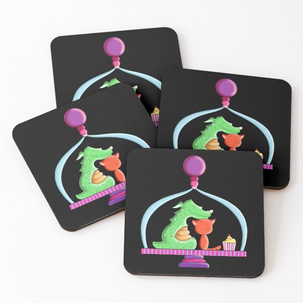 Item preview, Hiding under the Cake Stand. Dragon and Cat. designed and sold by AnnieSummers.
