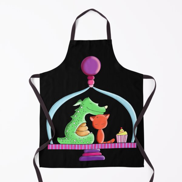 Item preview, Hiding under the Cake Stand. Dragon and Cat. designed and sold by AnnieSummers.