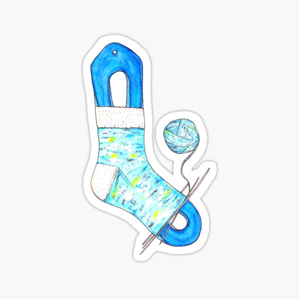 Hand knitted Sock Sticker