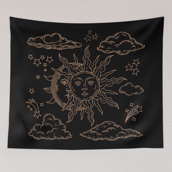 Item preview, Sun and Moon Vintage,gold,line art designed and sold by cutecrazytshirt.