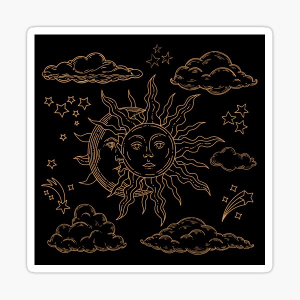 Spiritual Sun and Moon' Sticker