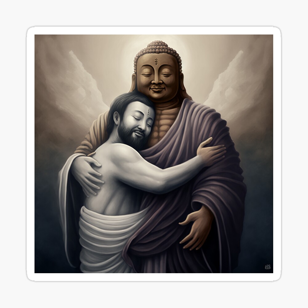 Buddha Hugging Jesus