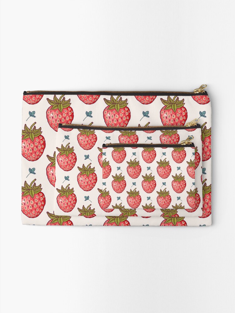 Alternate view of strawberry fields Zipper Pouch