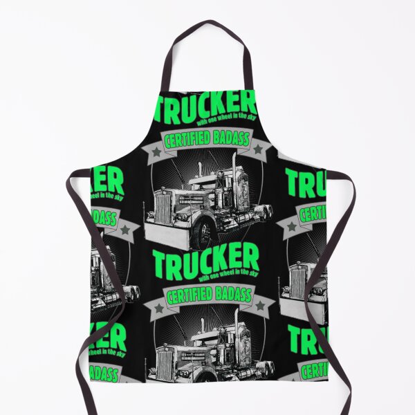 Item preview, Certified Badass Trucker with one wheel in the sky designed and sold by aryagiri.