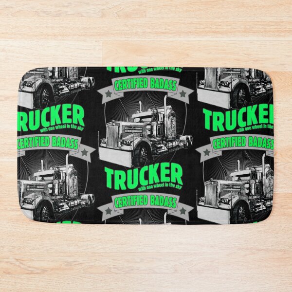 Item preview, Certified Badass Trucker with one wheel in the sky  designed and sold by aryagiri.