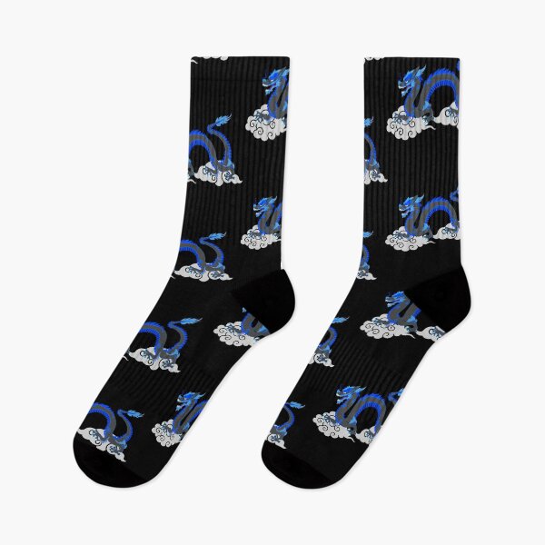 Item preview, Chinese zodiac dragon on gray clouds; blue-gray version designed and sold by mbuz90.