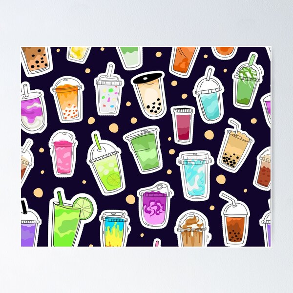 Boba Milk Tea in a cup! Poster for Sale by G-Emanuel