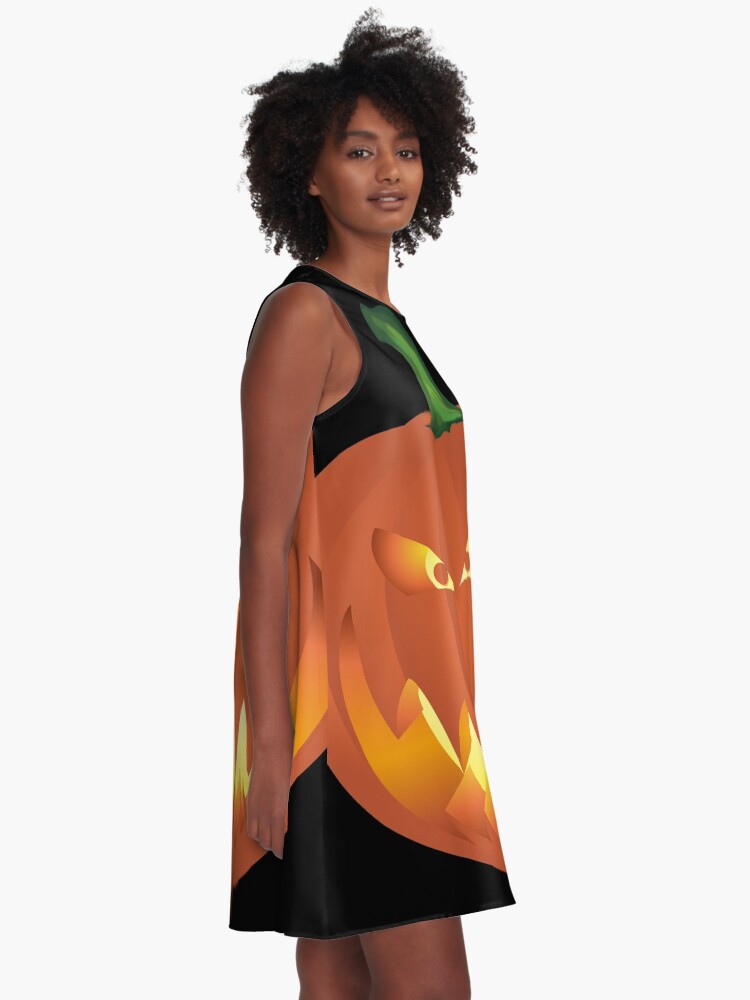 Alternative Ansicht von Halloweenkürbis... A-Linien Kleid