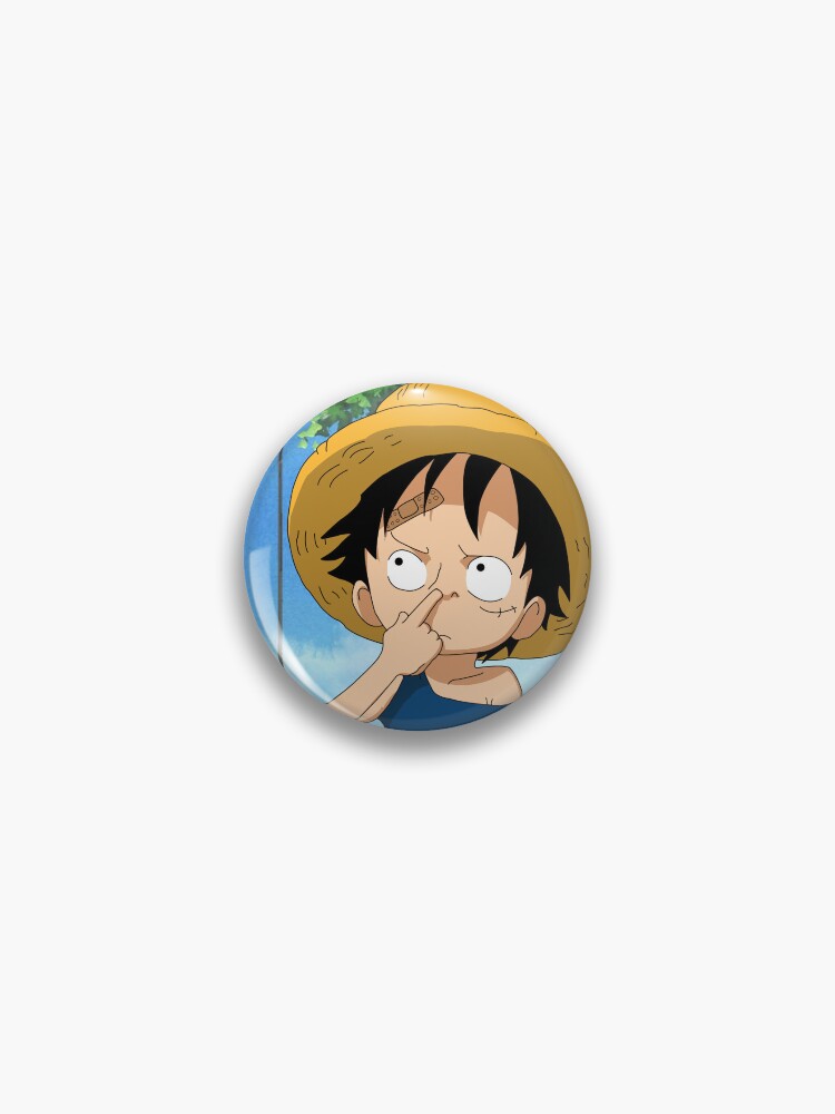 Monkey D. Luffy Straw Hat/Mugiwara Small Logo from One Piece Manga and Anime  - Straw Hat Pirates - Pin