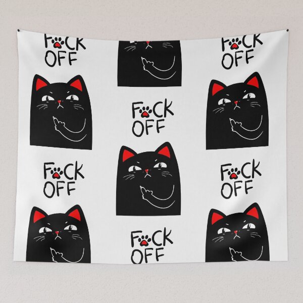 Item preview, Fuck off funny cat designed and sold by Anime-but-black.