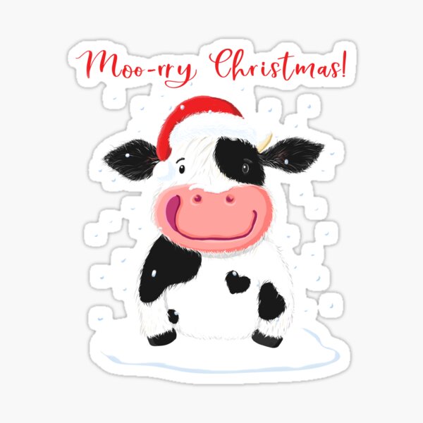 Item preview, A Happy Holstein Cow Wishes You A Merry Christmas designed and sold by brodyquixote.