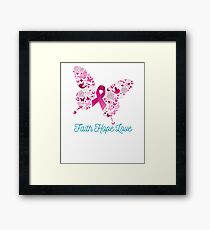 Breast Cancer Awareness - Faith Hope Love Framed Print