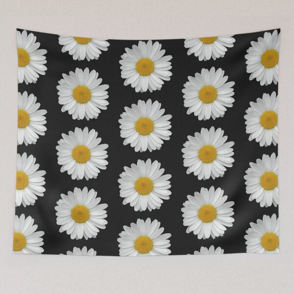 Item preview, Modern Simple Elegant White Daisy Flowers on Black designed and sold by tanjica.
