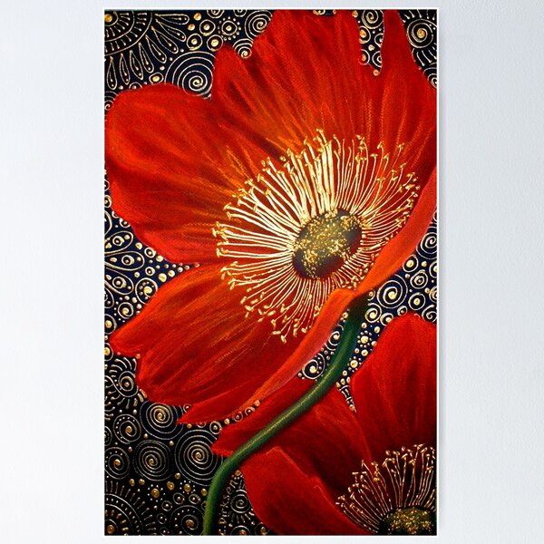 Item preview, Red Velvet Poppies designed and sold by Cherie Roe Dirksen.
