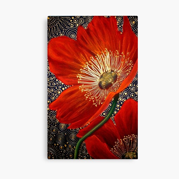 Red Velvet Poppies Canvas Print