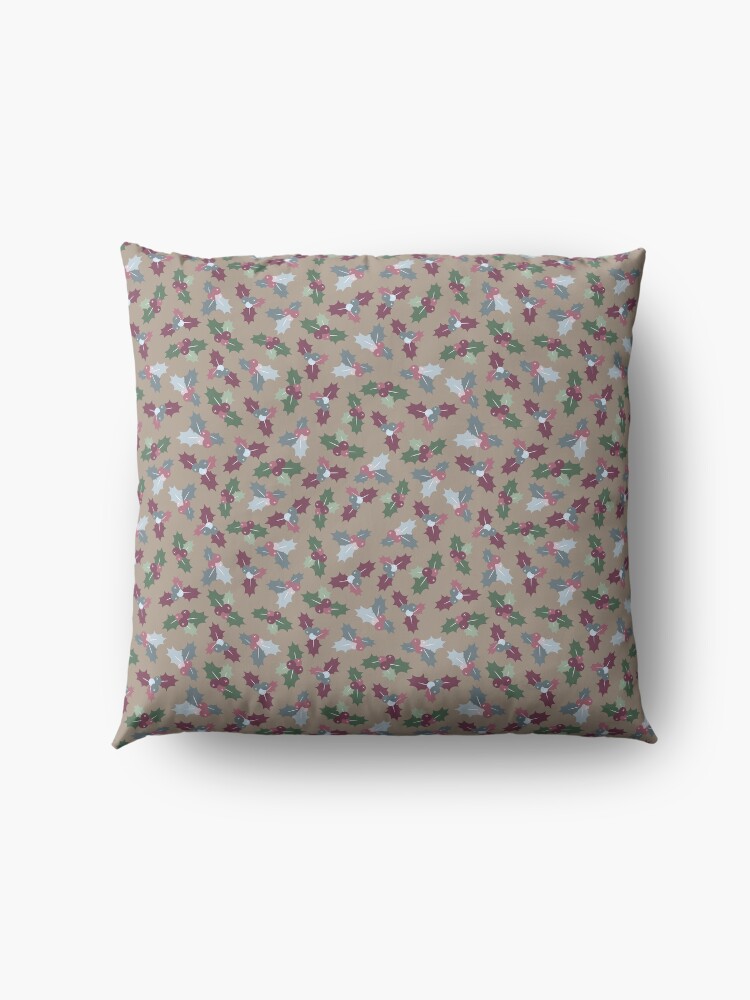 Alternate view of Holly Christmas Pattern Floor Pillow