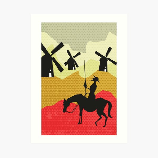 Tilting at windmills, Don Quixote Art Print