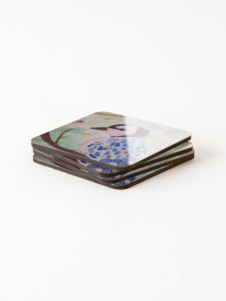 Thumbnail 4 of 5, Coasters (Set of 4), Yuletide Jay designed and sold by JavaDraws.