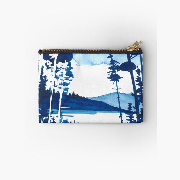 Item preview, Watercolor blue landscape, abstract landscape, mountains designed and sold by anaozzart.