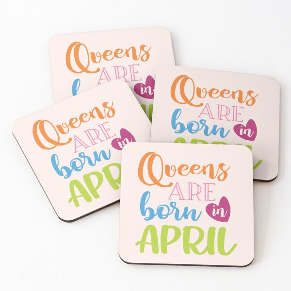 Item preview, Queens Are Born in April Birthday Typography designed and sold by bolimj.