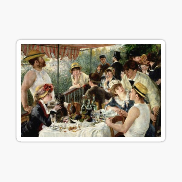Vintage Pierre Renoir  Lunchen Boating Party 1881 Fine Art Sticker