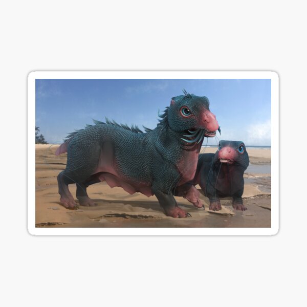 Drachenhund und Welpe Sticker