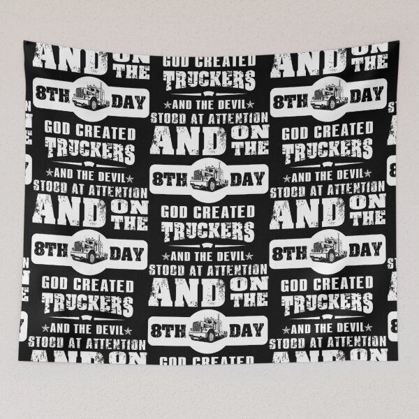 Item preview, God Created Trucker on 8th Day  designed and sold by aryagiri.